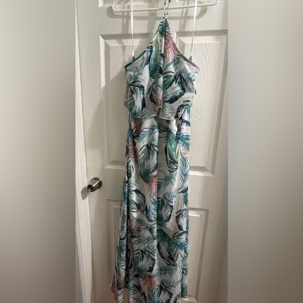 Tropical Print Maxi Dress